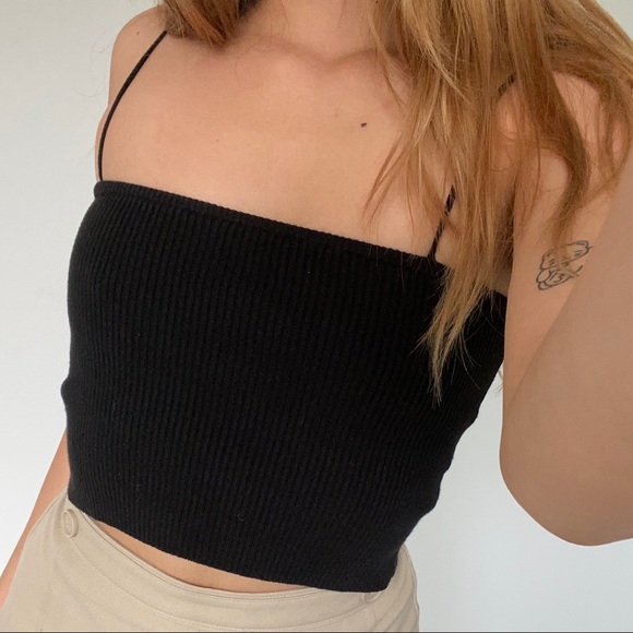 SOLD Brandy Melville Black Ribbed Top 🖤 - Picture 1 of 1